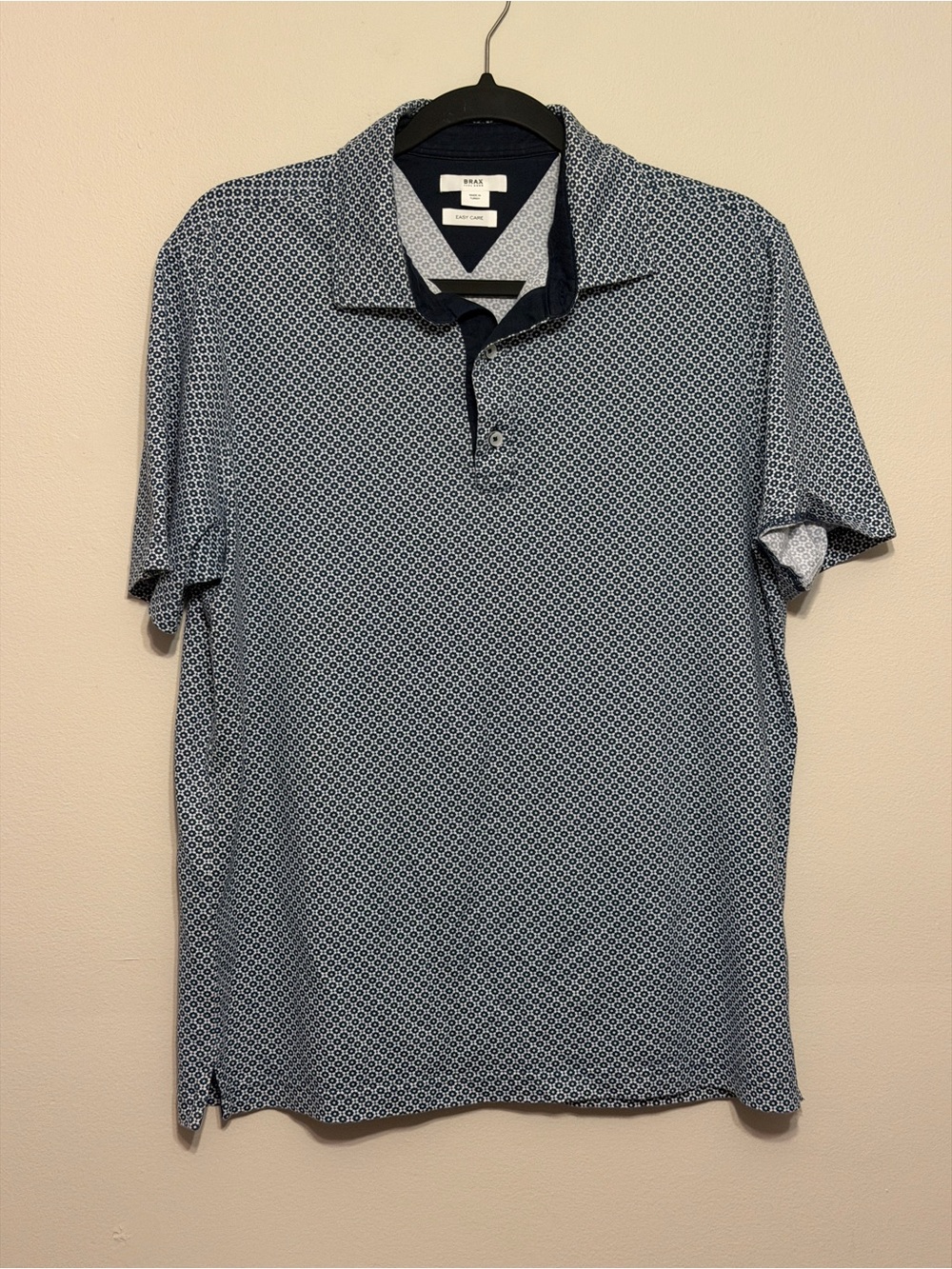 BRAX Men's Light Blue Geometric Polo Shirt